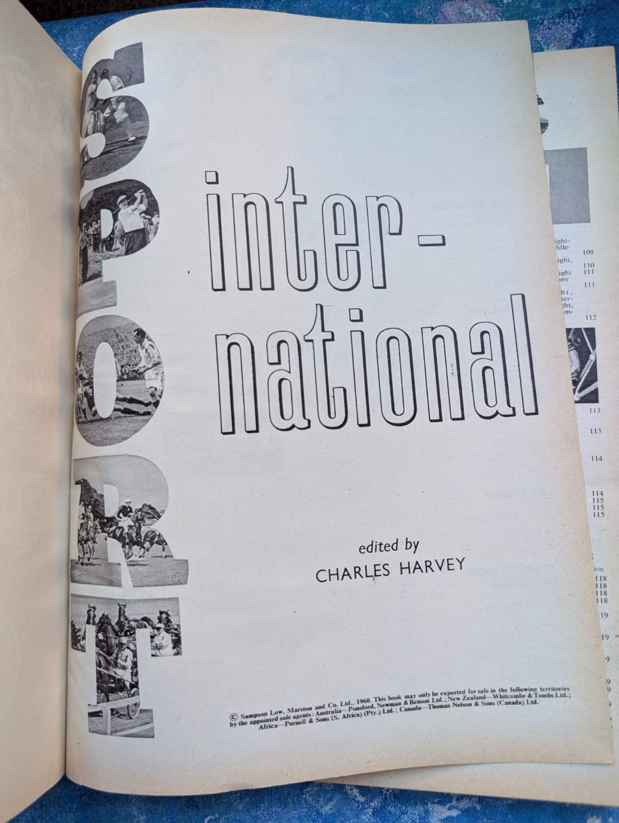 Sport International – Edited by Charles Harvey – 1960 – Sampson Low