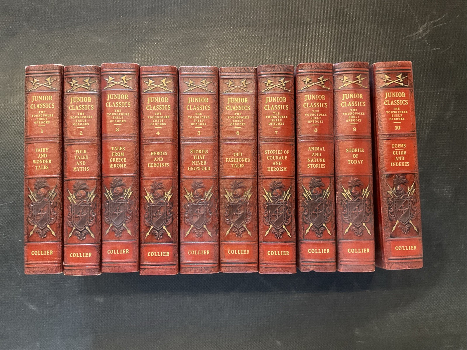 1918 Collier’s Junior Classics, The Young Folks Shelf of Books 1-10 Complete Set