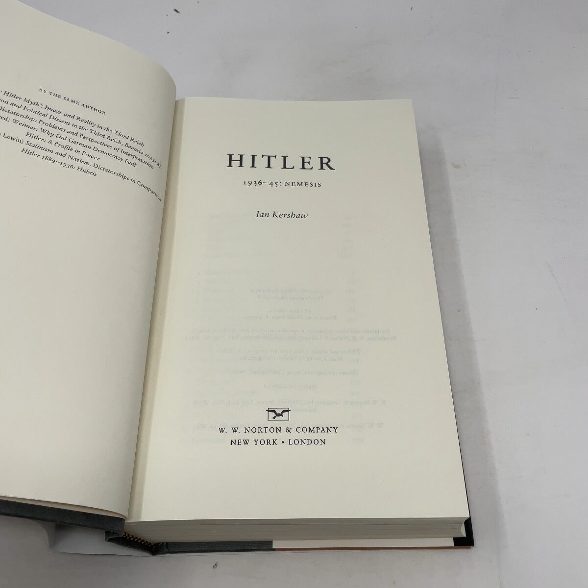 Hitler by Ian Kershaw HC First Edition Like New 2000