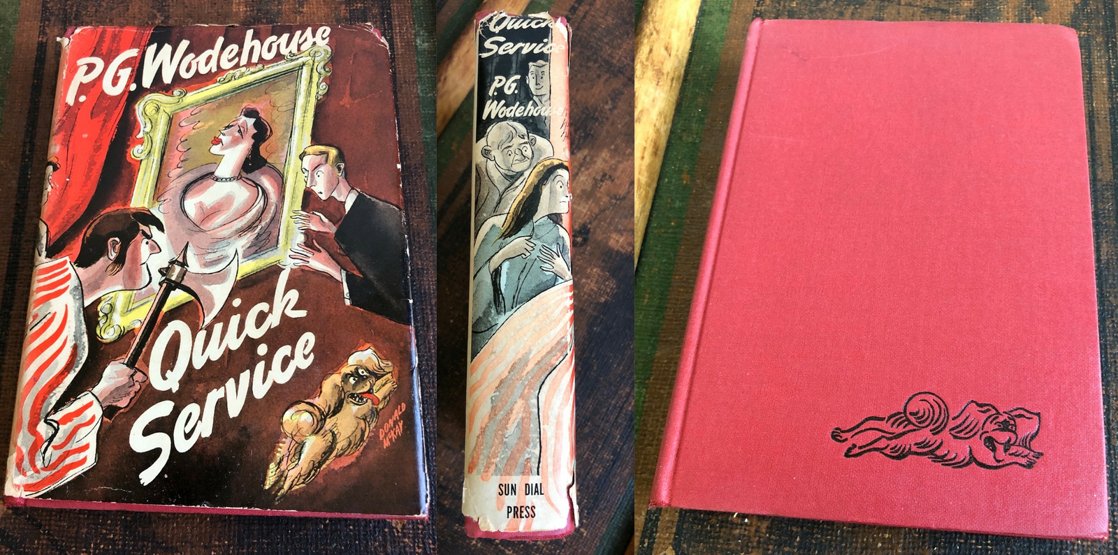 RARE PG WODEHOUSE QUICK SERVICE SUN DIAL PRESS USA 1941 ED HC DJ CLEAN NO MARKS