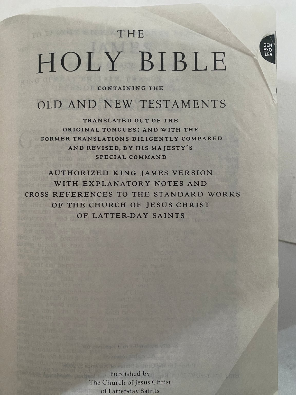 The Holy Bible King James Version LDS Edition 2008 Bonded Leather
