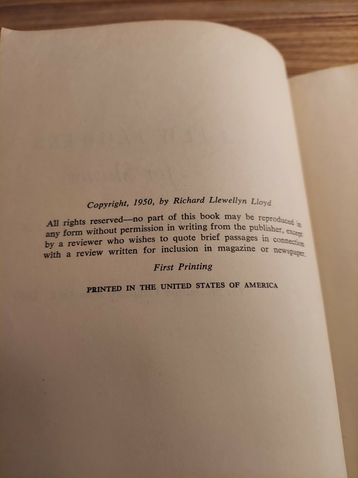 A FEW FLOWERS FOR SHINER By Richard Llewellyn. 1st Edition 1950 Hardcover