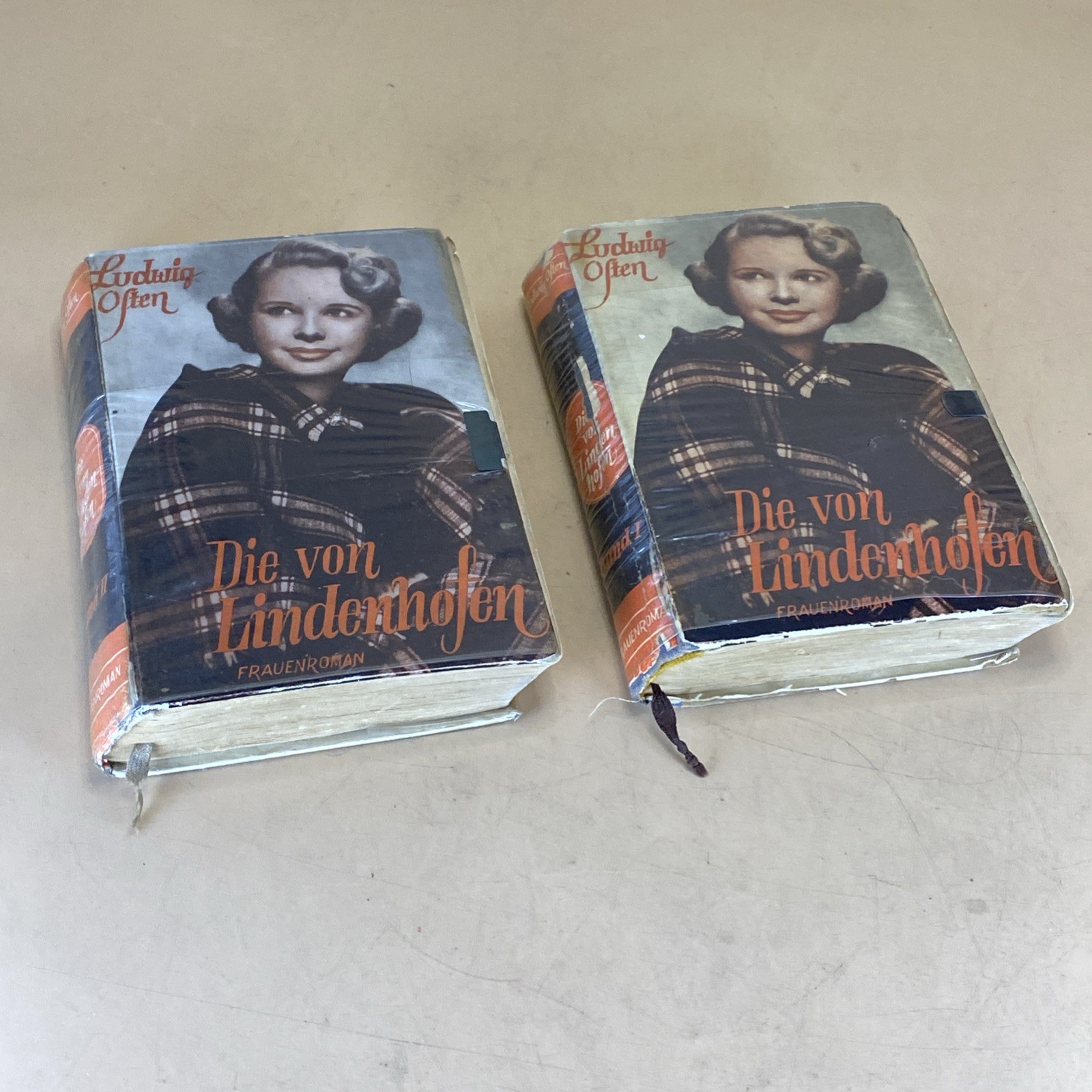 Vintage German Language Book set / Die Von Lindenhofen / Ludwig Often / V1 & V2