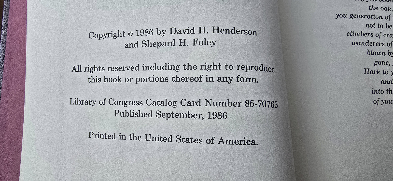 Sundown Covey by David Henderson, 1986, Amwell Press, signed, 256/1000