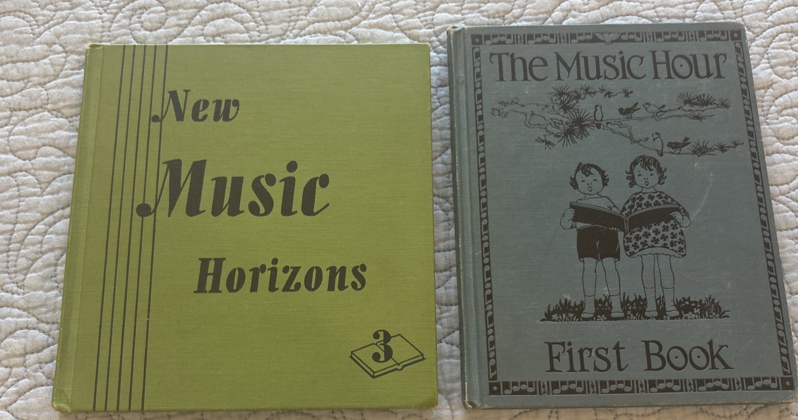 Vintage Lot Of 2 Silver Burdett Music Instruction Books Illustrated 1928, 1944