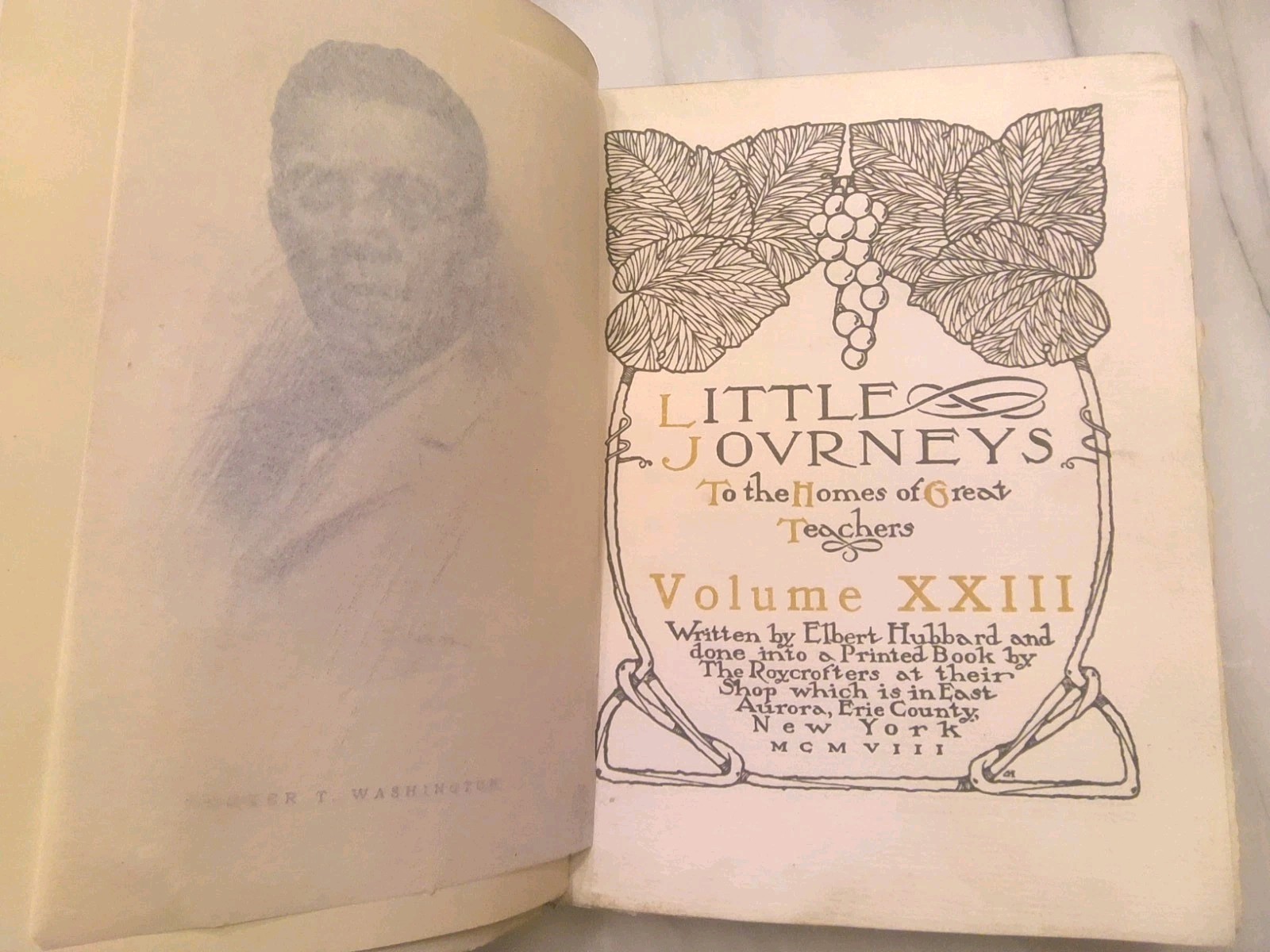 1908 First Edition SIGNED copy „LITTLE JOURNEYS To the Homes of Great Teachers“