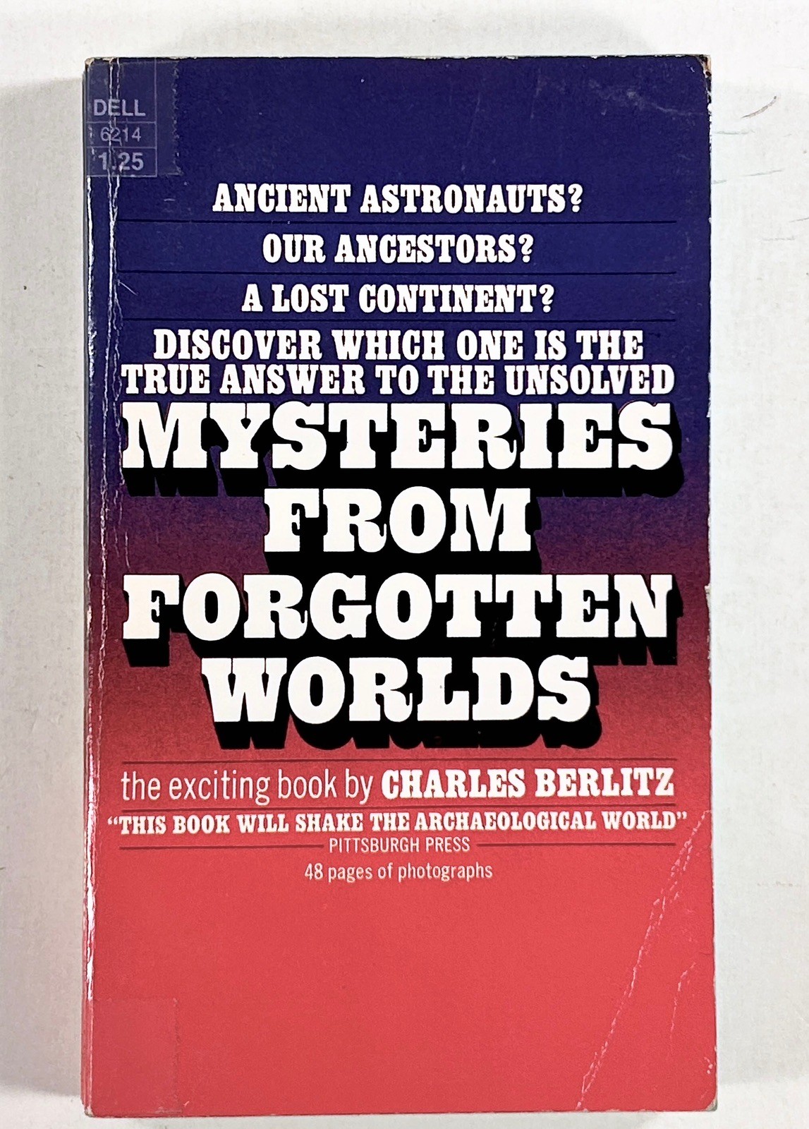 1973 Charles Berlitz MYSTERIES FROM FORGOTTEN WORLDS Ancient Astronauts DELL {b}