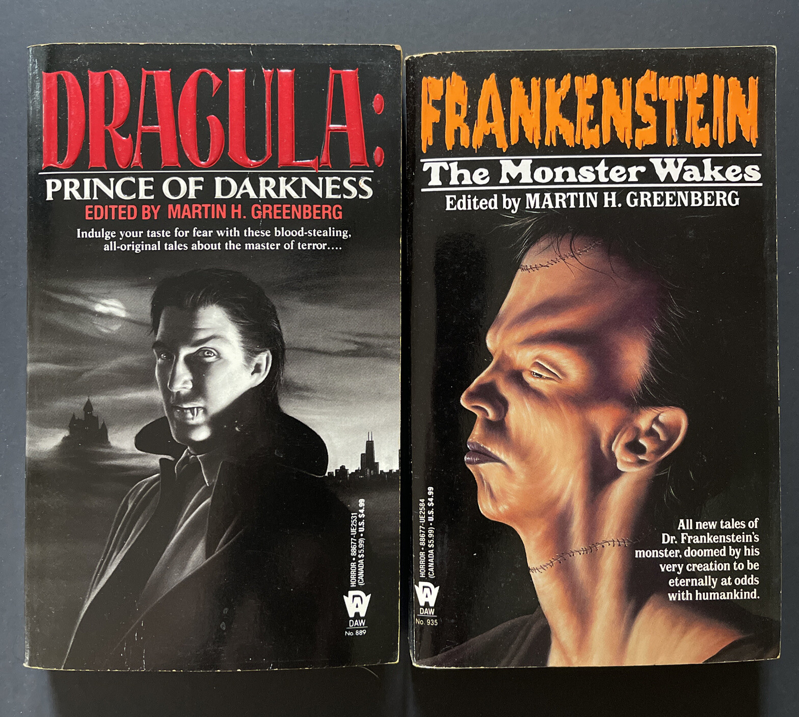 DRACULA & FRANKENSTEIN Horror Anthologies Edit Martin H Greenberg 1st Prints New