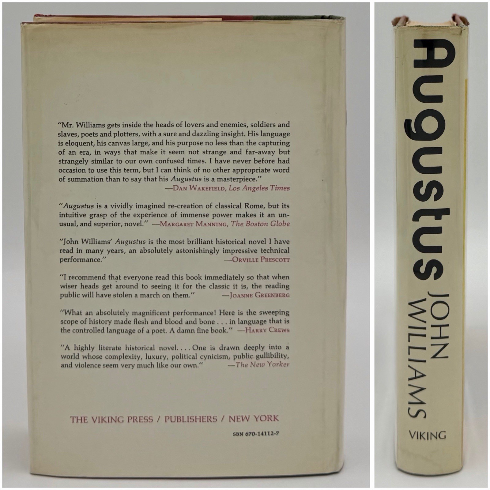 Augustus – John Williams (1st edition 2nd print HC) The Viking Press, 1972