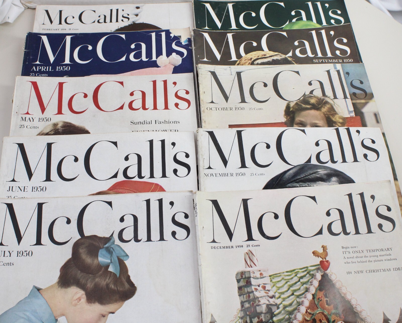 McCall’s Magazine 1950 Lot of 10 MCM Fashions Advertisements Home Decor Recipes