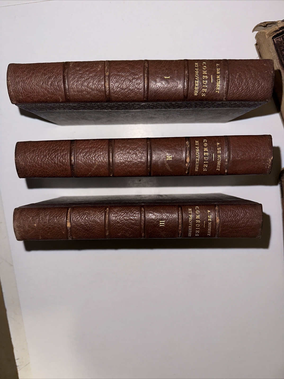 3 Book Set 1891 Original Nice Shape 1888 Paris Comedies Et Proverbes