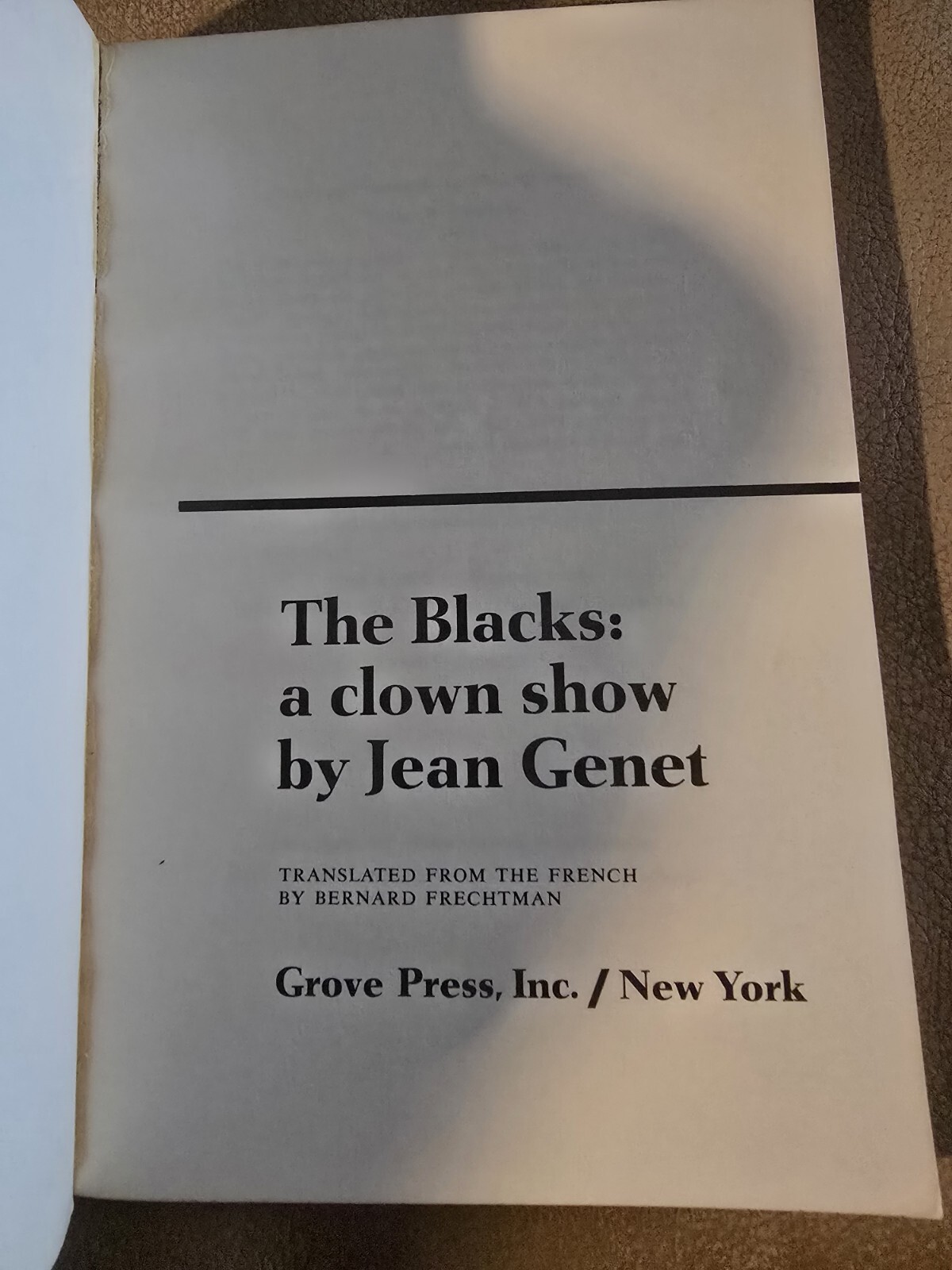 The Blacks : A Clown Show Paperback Jean Genet Vintage 1960 Illustrated