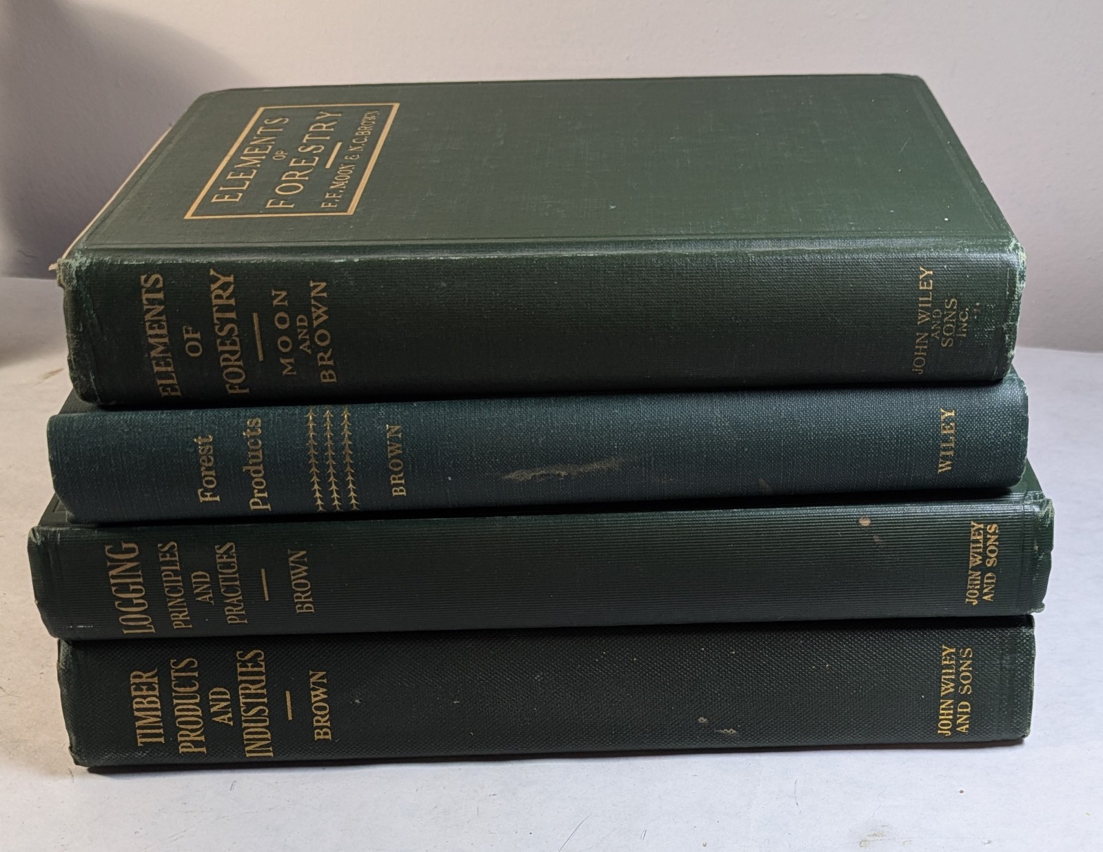 Set of 4 Vintage Books on Forestry by N.C.Brown