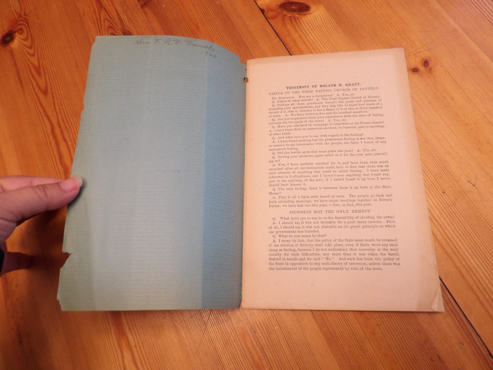1890 Policy & Practice Massachusetts in Divisions of Towns Roland D. Grant