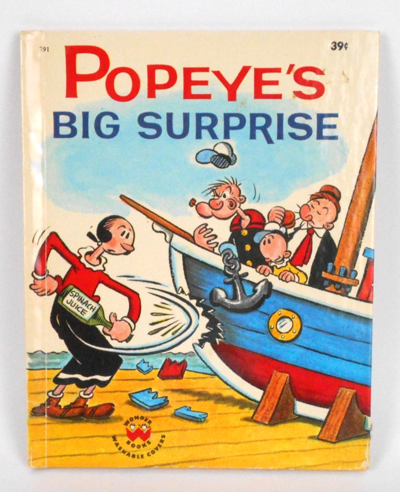 1962 Popeye’s Big Surprise hardcover book Vintage Wonder Books