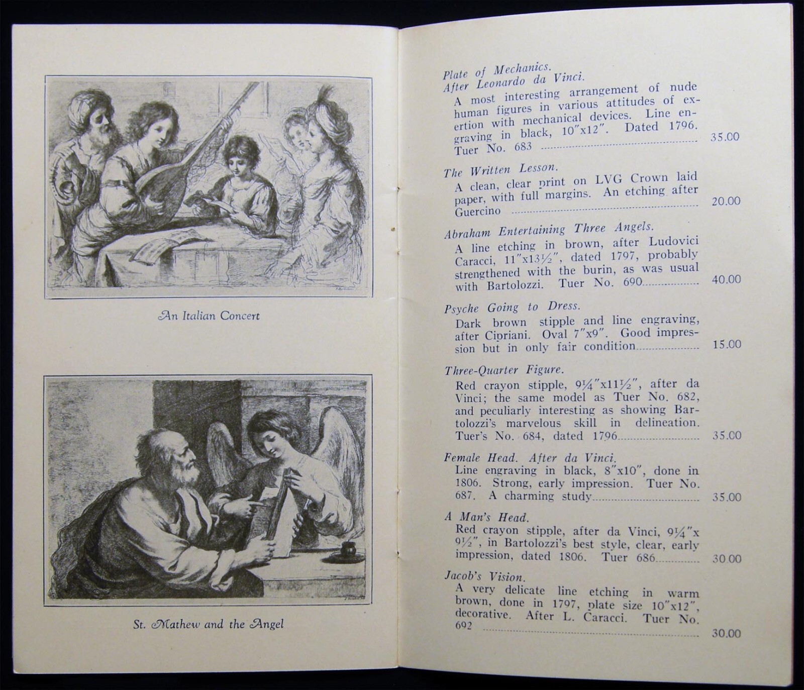 CIRCA 1920s BARTOLOZZI 1727- 1815 ENGRAVINGS ALDEN GALLERIES KANSAS CITY MO