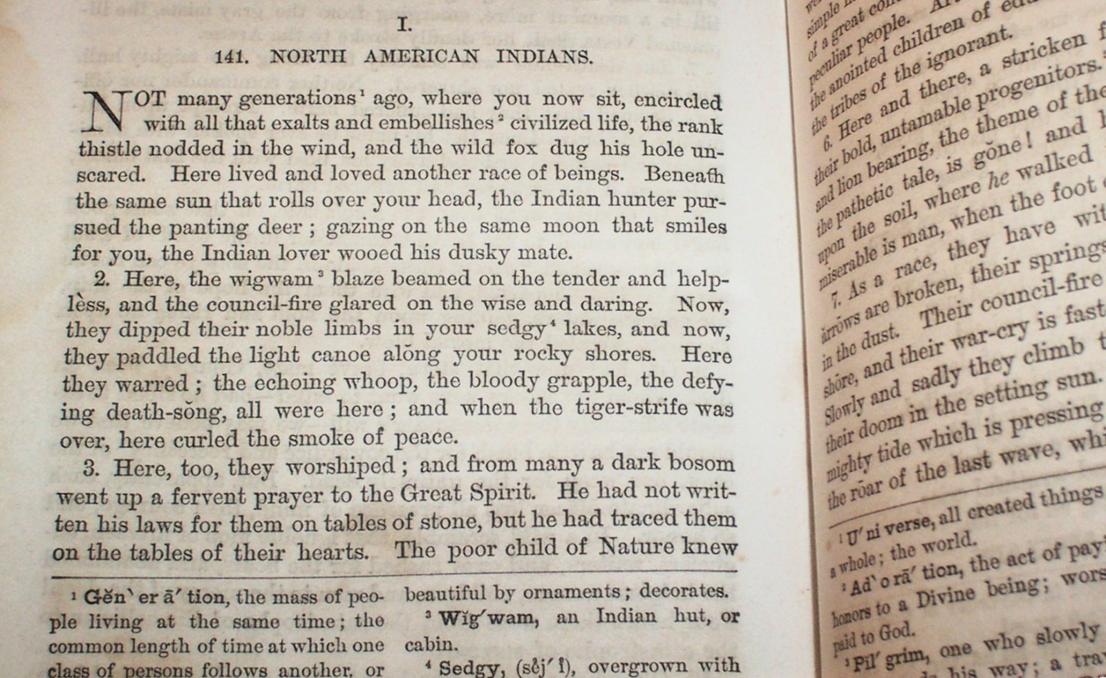 1869 American School Reader Leather Spine ; History Poetry Anecdotes etc.