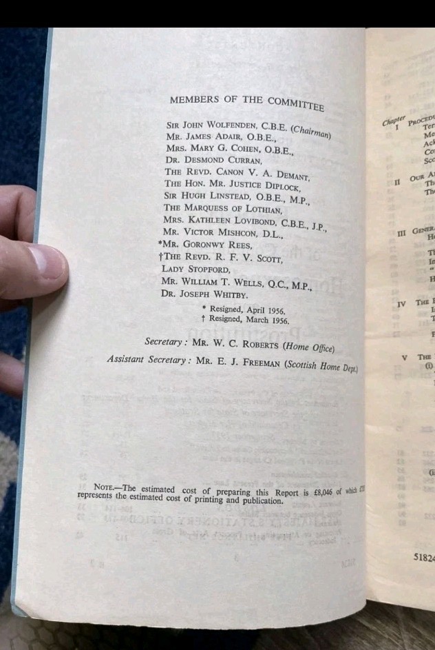 ORIGINAL „Wolfenden Report“, 1957, Gay LGBT EXCELLENT CONDITION