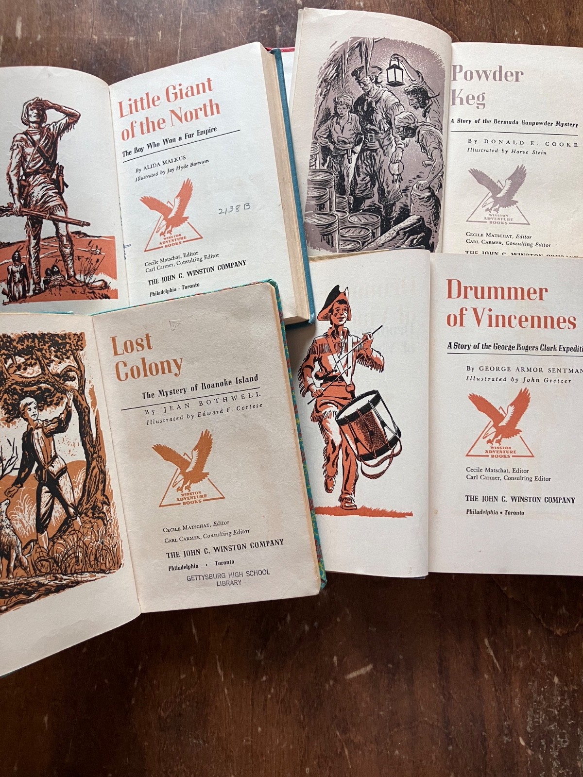 Winston Adventure Books Lost Colony Little Giant Vincennes Powder Keg Homeschool