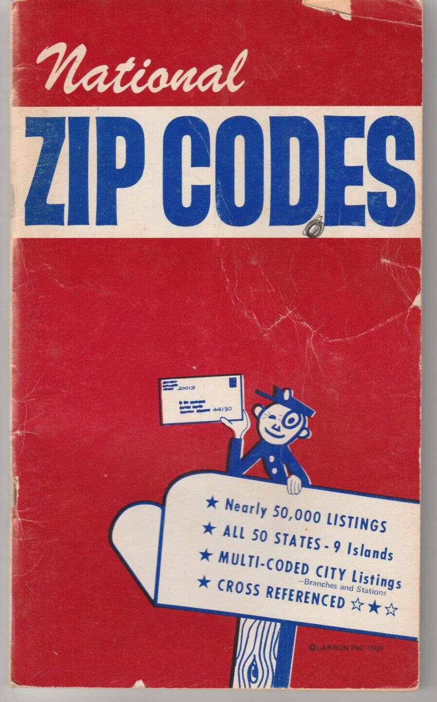 National U.S. Postal Zip Codes Directory 1968 USPS Post Office Mail Book