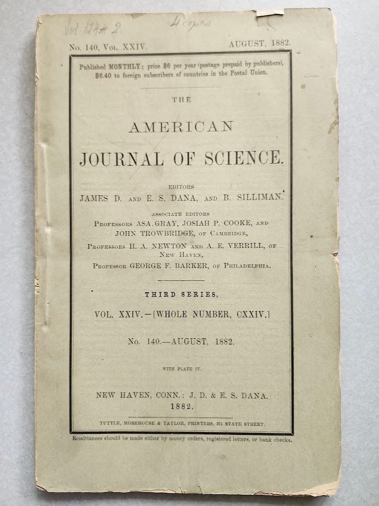 American Journal Science August 1882 Tertiary History Grand Canyon Dutton +MORE!