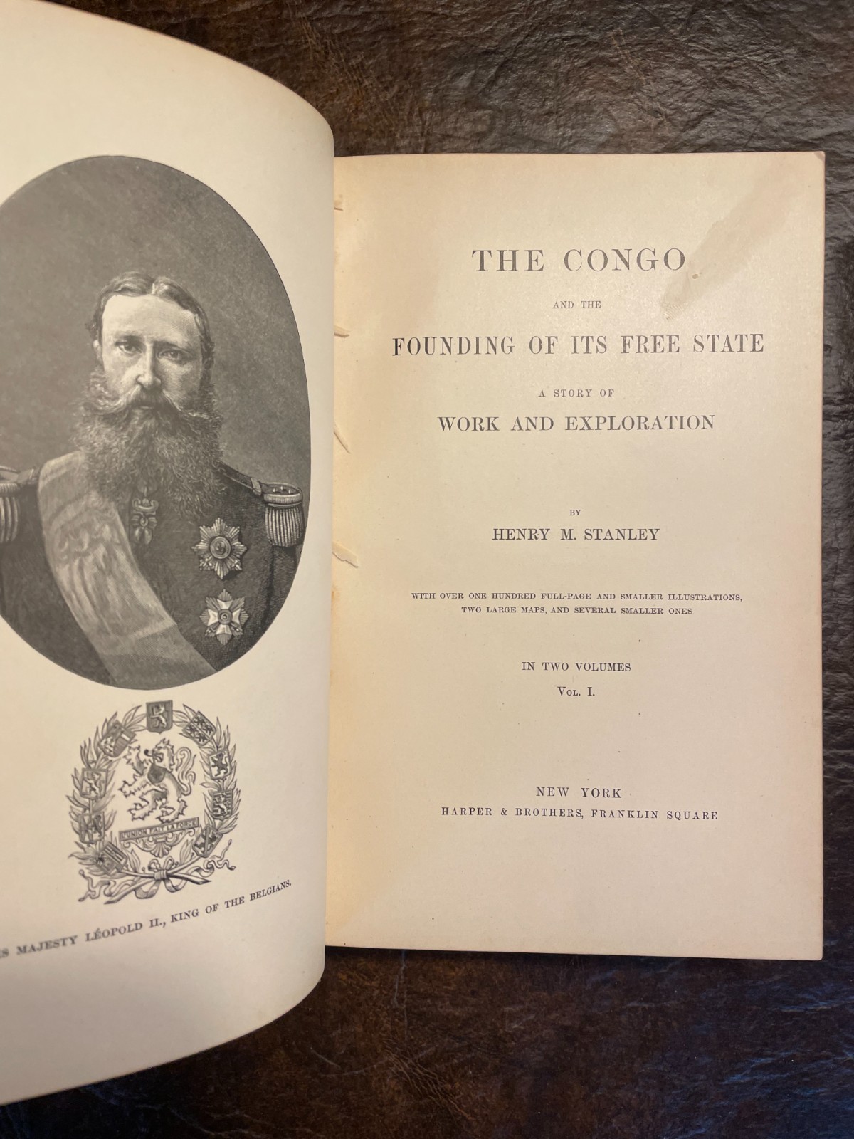 The Congo by HENRY M. STANLEY 1885 ~ 2 Foldout Maps ~ RARE 1st Edition