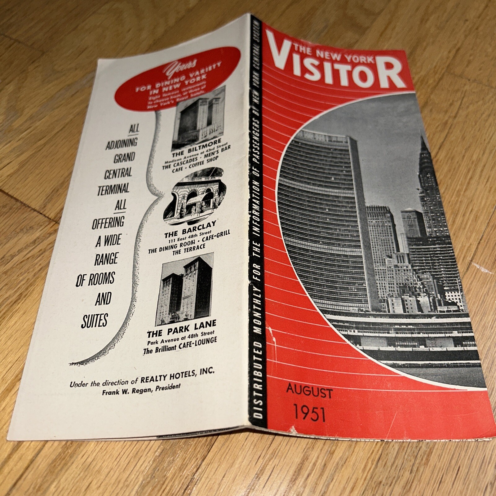 Aug 1951 NEW YORK VISITOR NY Guide NEW YORK CENTRAL SYSTEM RR – UNITED NATIONS