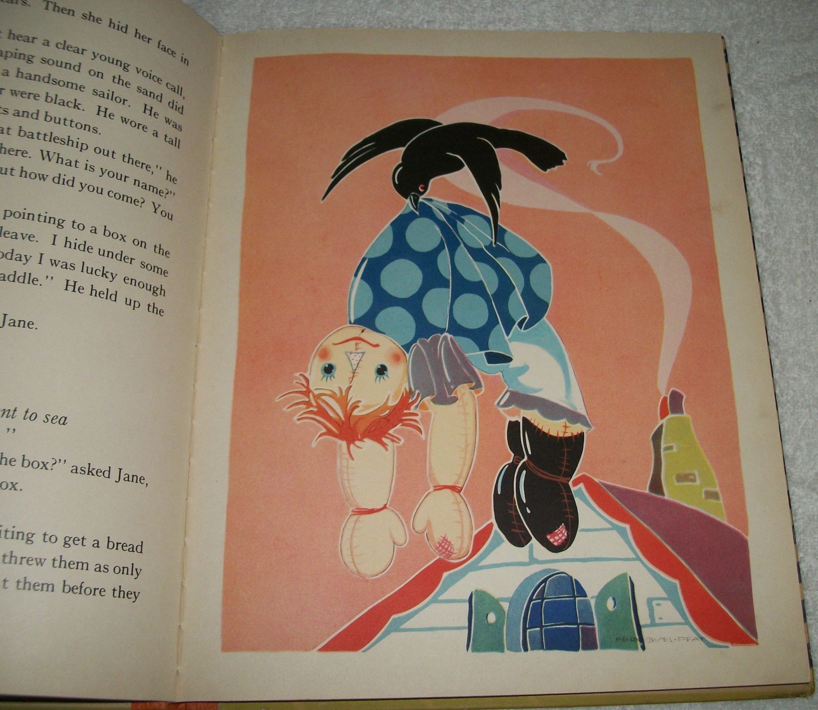 First 1935 Ed RAG-DOLL JANE by CAROLYN TREFFINGER 8 FERN BISEL PEAT Color PLATES
