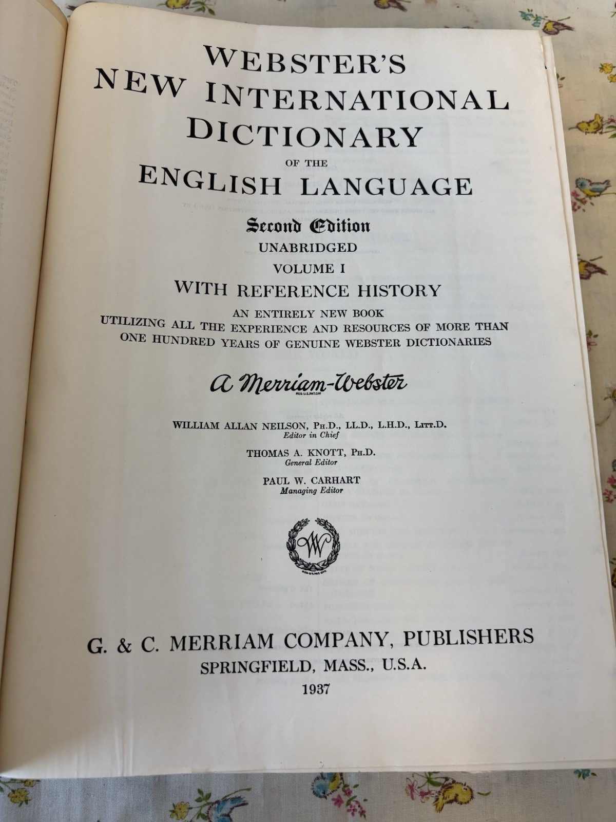Webster’s New International Dictionary Second Edition Three Volume Set 1937