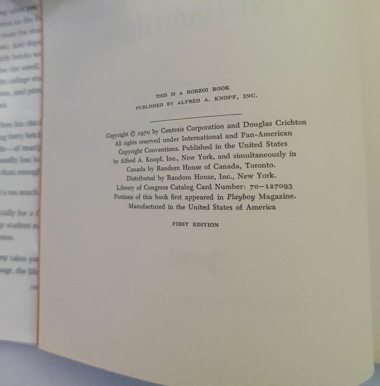 Dealing 1971 First Edition Michael Crichton Michael Douglas Hardcover Mylar 1st