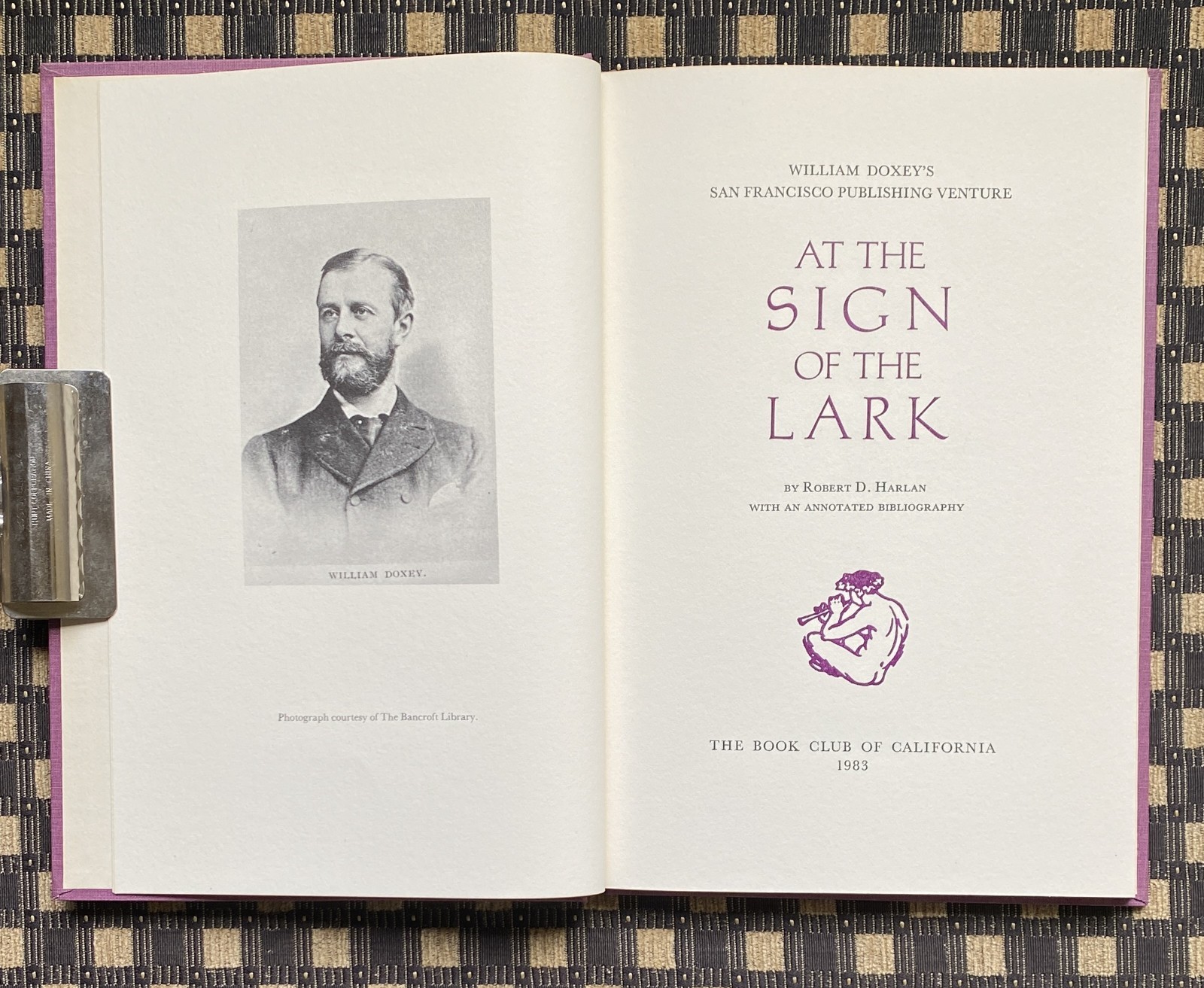 Robert Harlan At the Sign of the Lark William Doxey ltd. ed.