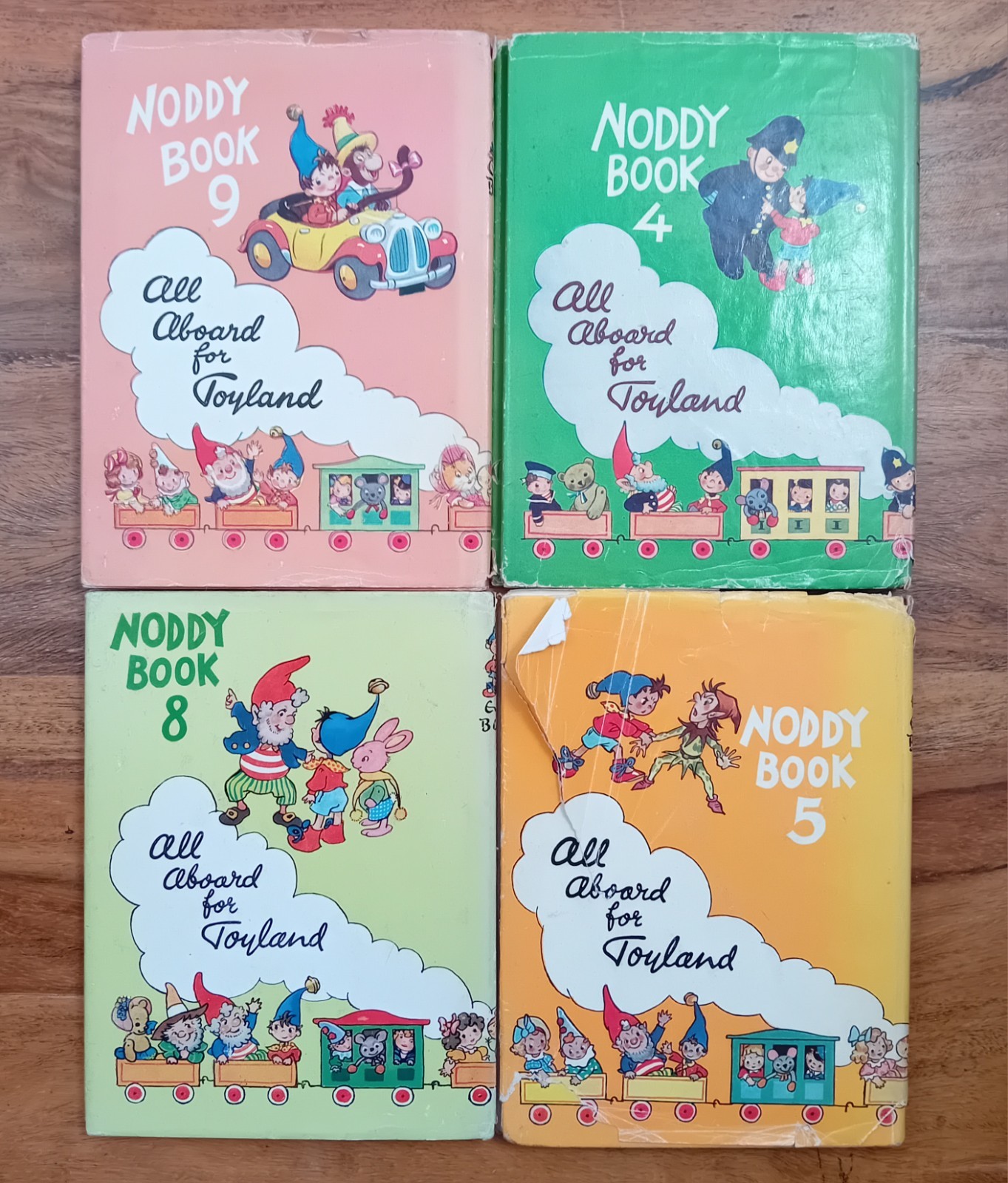 Noddy Hardback Books with Dustjackets x4. Vintage Sampson & Low First Editions.