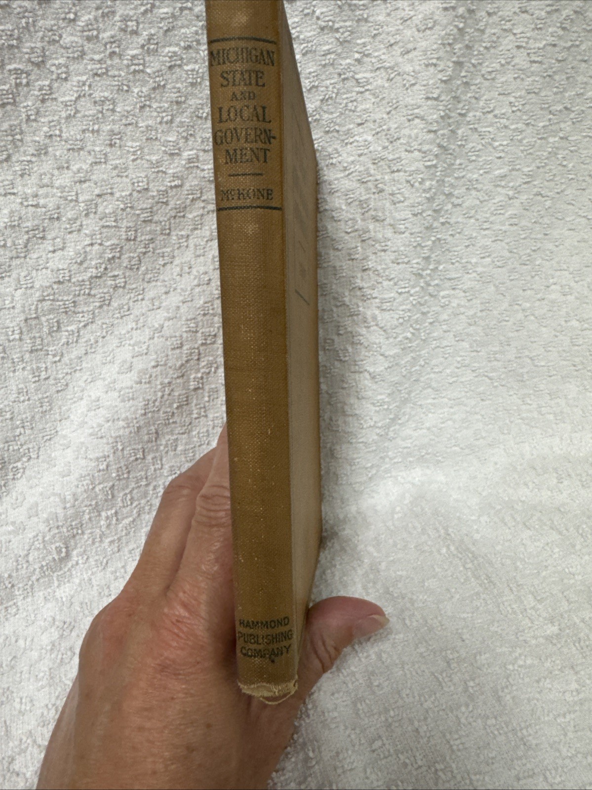 Antique Michigan State & Local Government HC Book WJ McKone 1915 edition Good