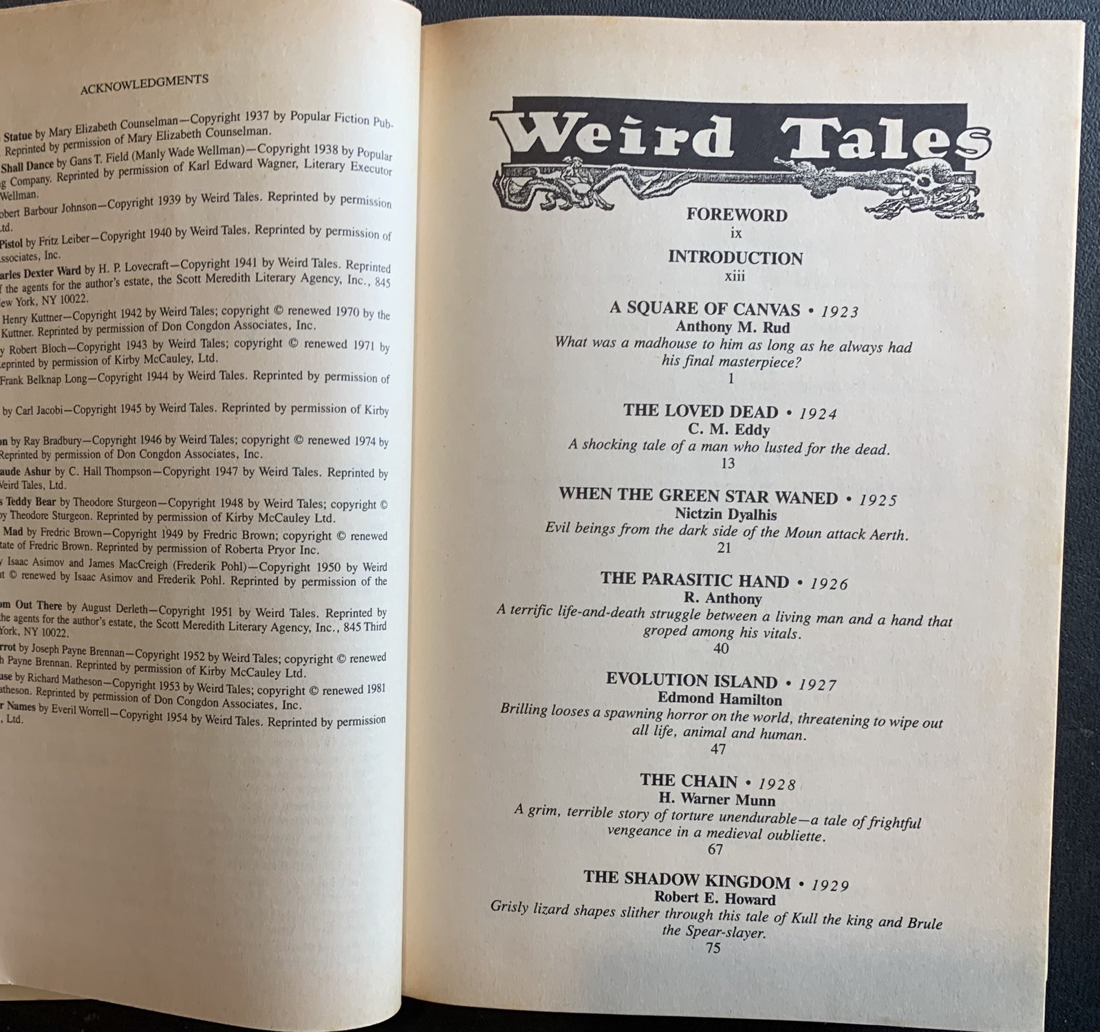 Weird Tales 32 Unearthed Terrors Hardcover Book