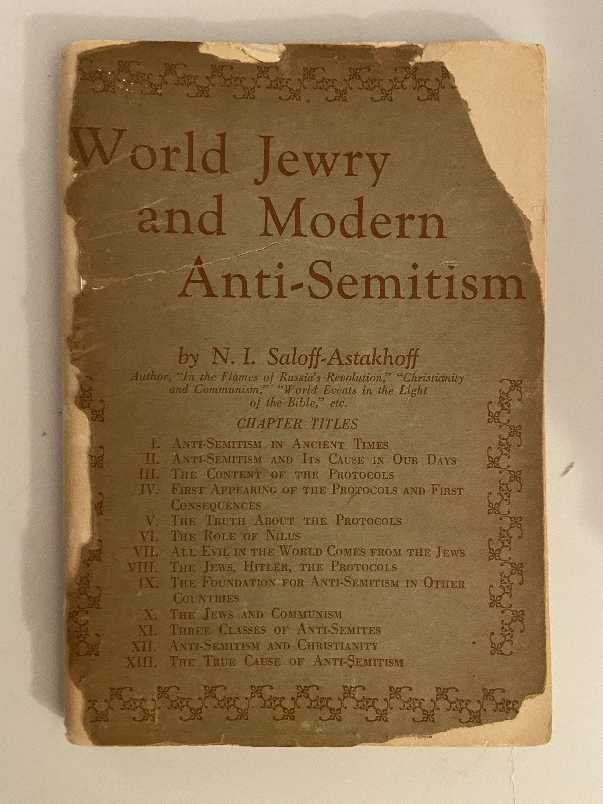 Rare Judaica 1939 – World Jewry & Modern Anti?Semitism – N.I. Saloff?Astakhoff