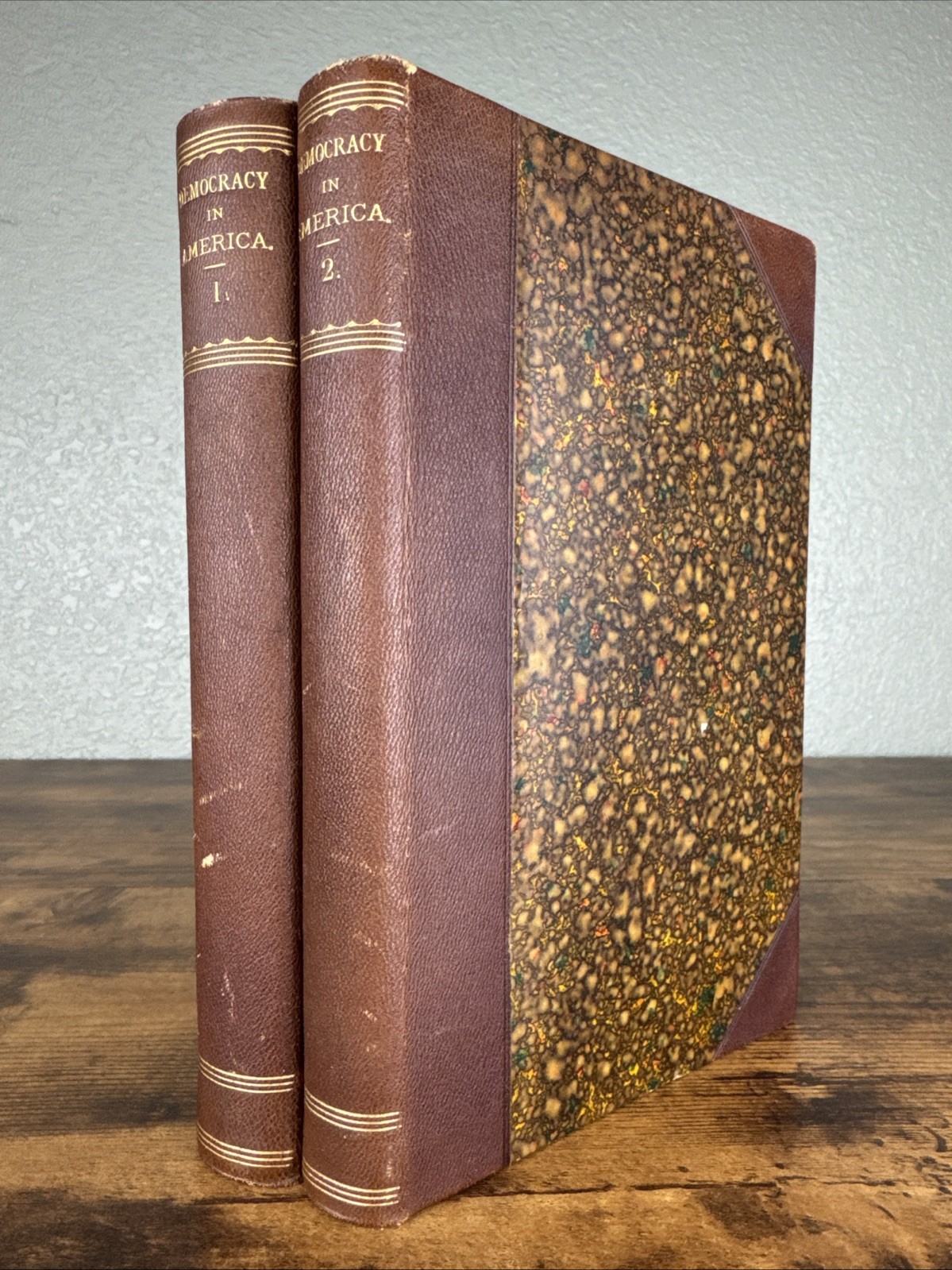 1856 DEMOCRACY IN AMERICA BY ALEXIS DE TOCQUEVILLE ~ A. S. BARNES ~ COMP. 2 VOLS