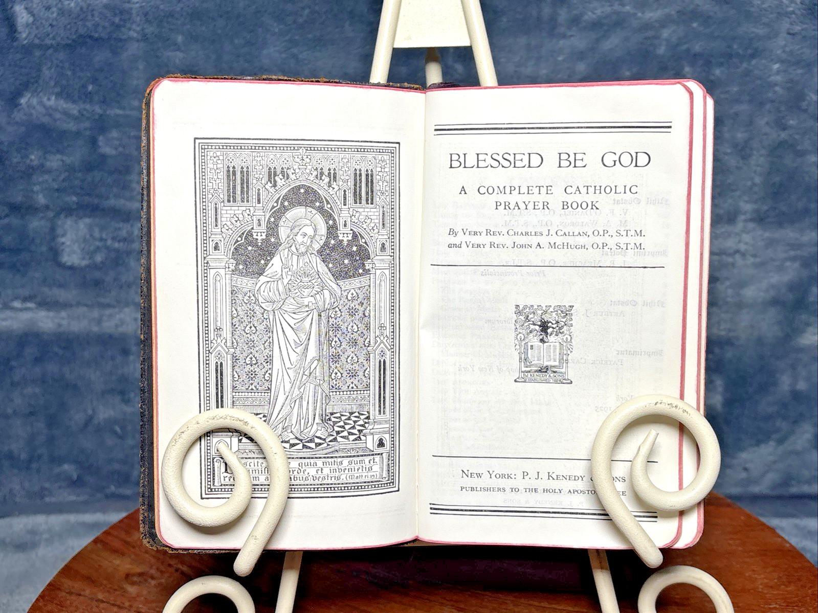 BLESSED BE GOD Complete Catholic PRAYER book 1925 Leather P.J. Kenedy & Sons, NY