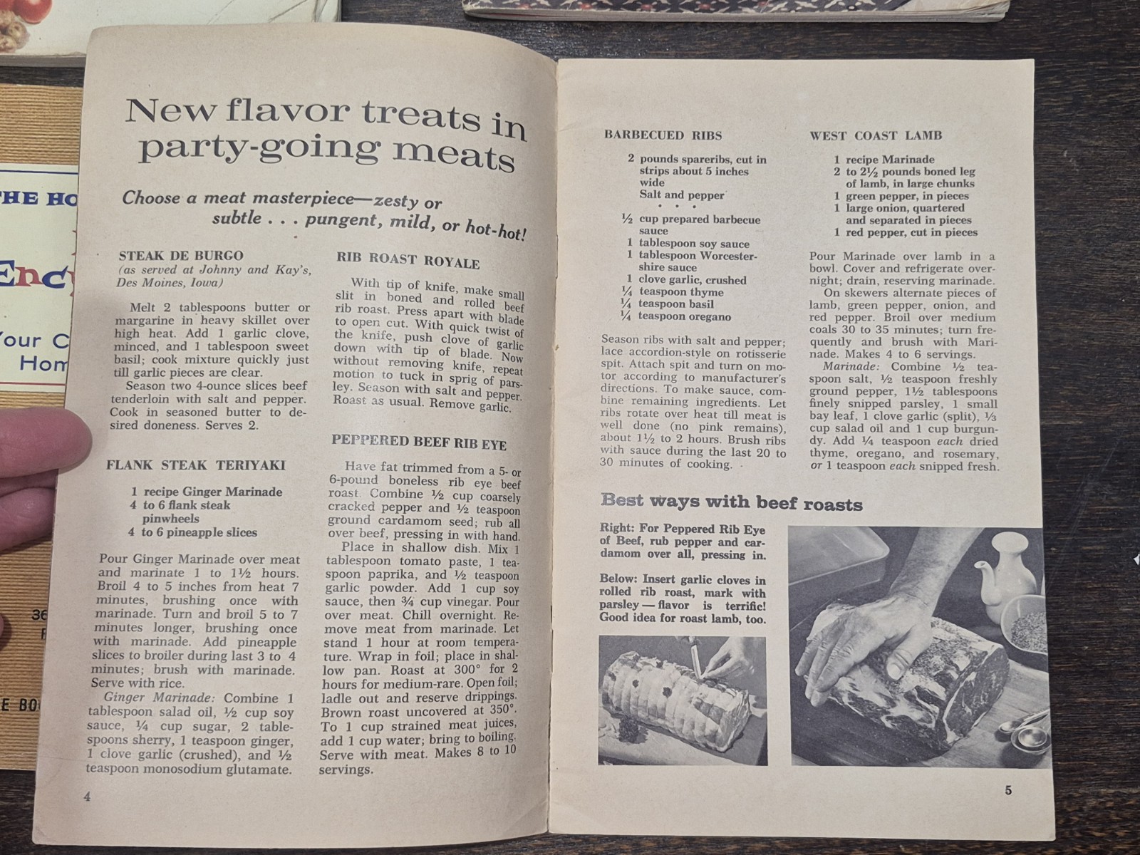Lot of 4 Vintage Cookbooks, WearEver, Appetizers, Party Cookbook & Herbs/Spices