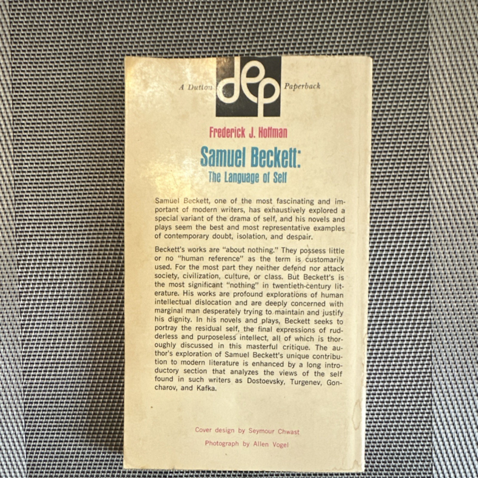 Frederick J. Hoffman E.P. Dutton 1964 Paperback Philosophy Samuel Beckett