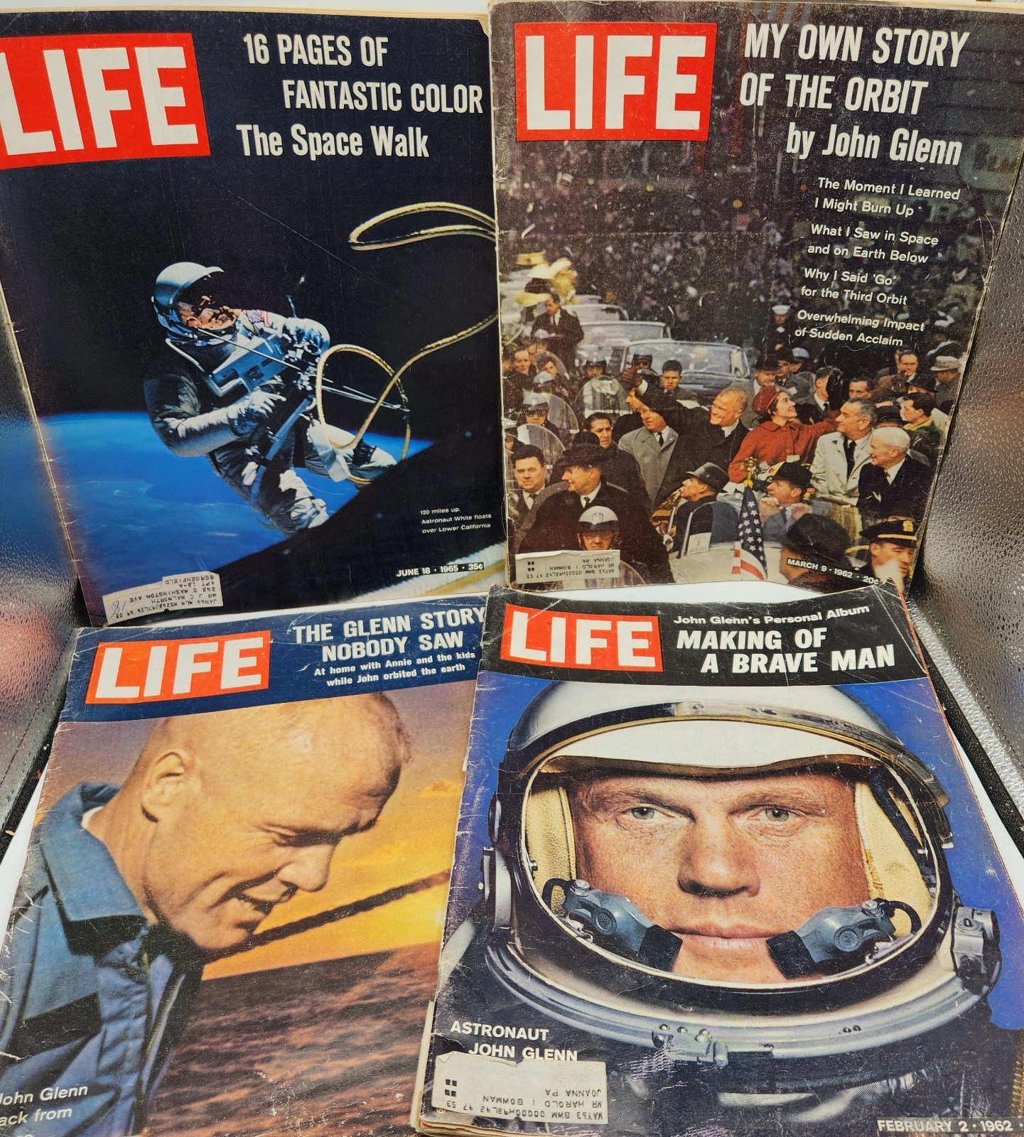 4 LIFE Magazines John Glenn 1962/65 STORY NOBODY SAW The Orbit Space Walk Brave
