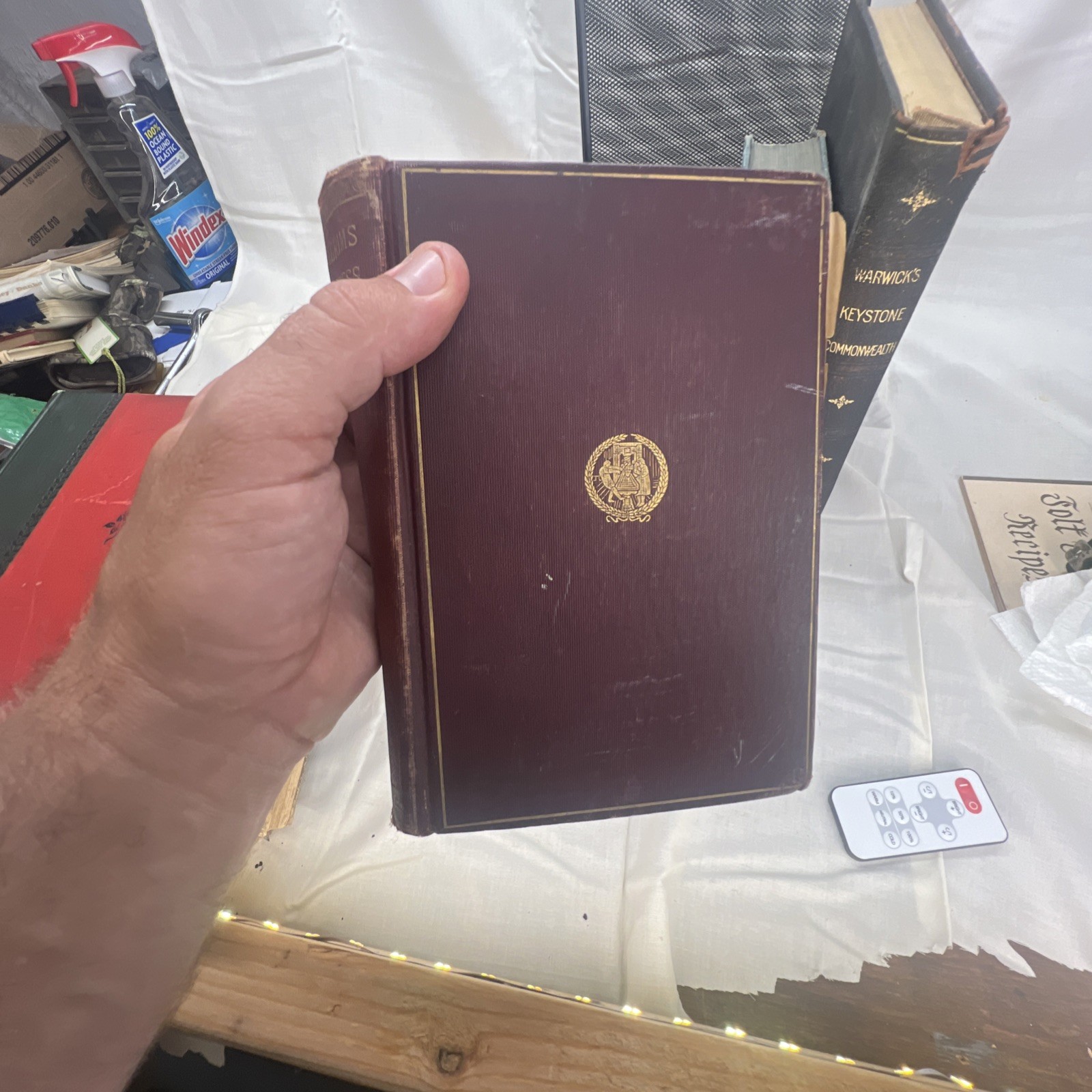 Antique Decor Books Lot Vintage Gilded Spine Stack of 9 + 1 Cottagecore