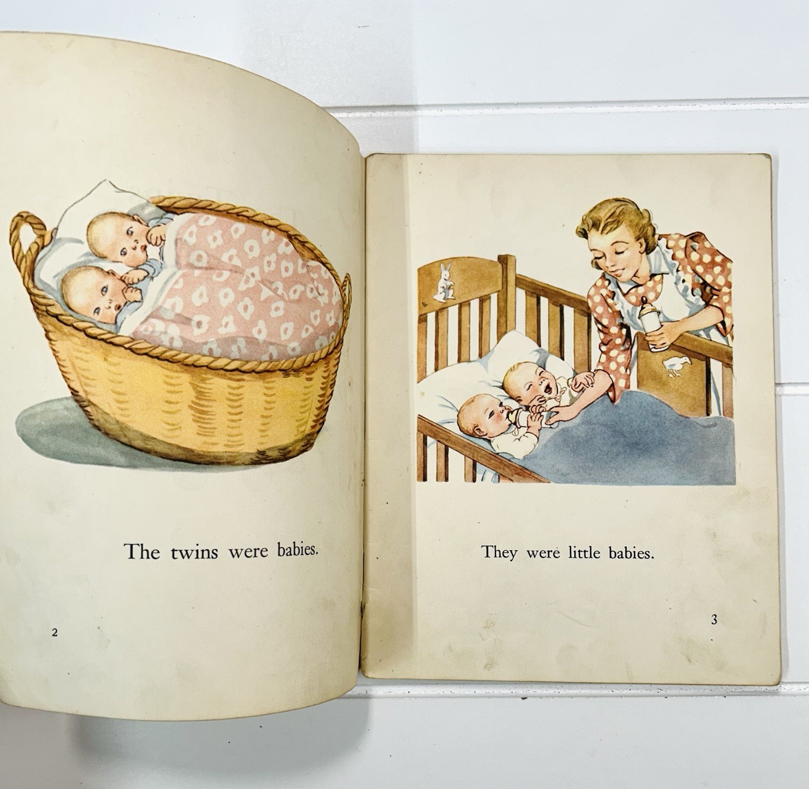 VTG Early Reader -Bigger And Bigger Twins Book Inez Hogan Softcover 1942