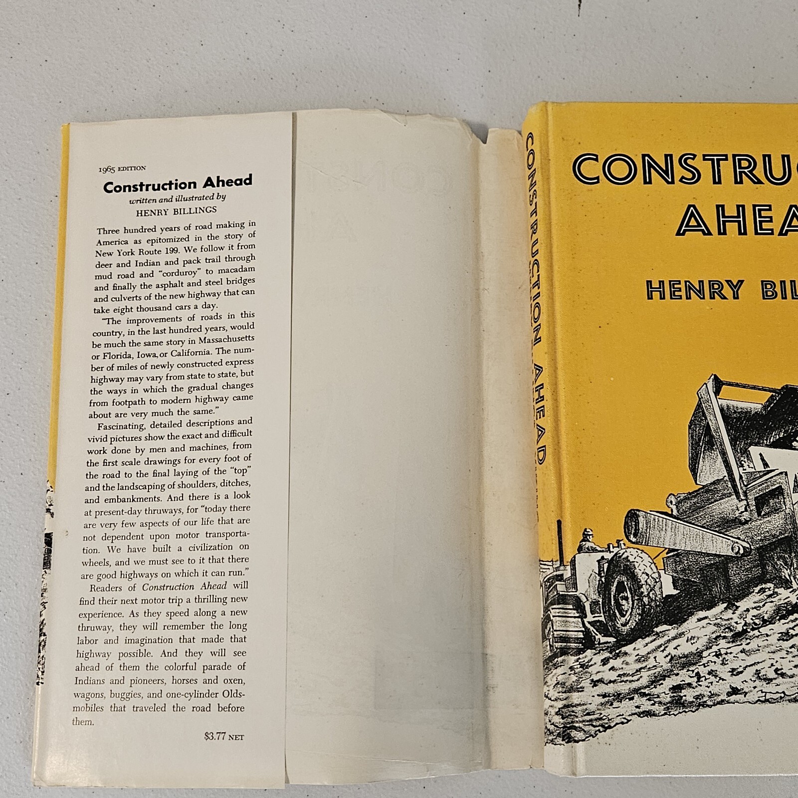 Henry Billings CONSTRUCTION AHEAD, Hardcover With DJ Third Printing 1967
