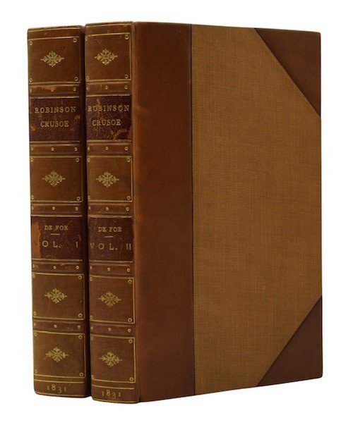 1831 DEFOE ROBINSON CRUSOE Novelist’s Library FINE BINDING Classic Literature