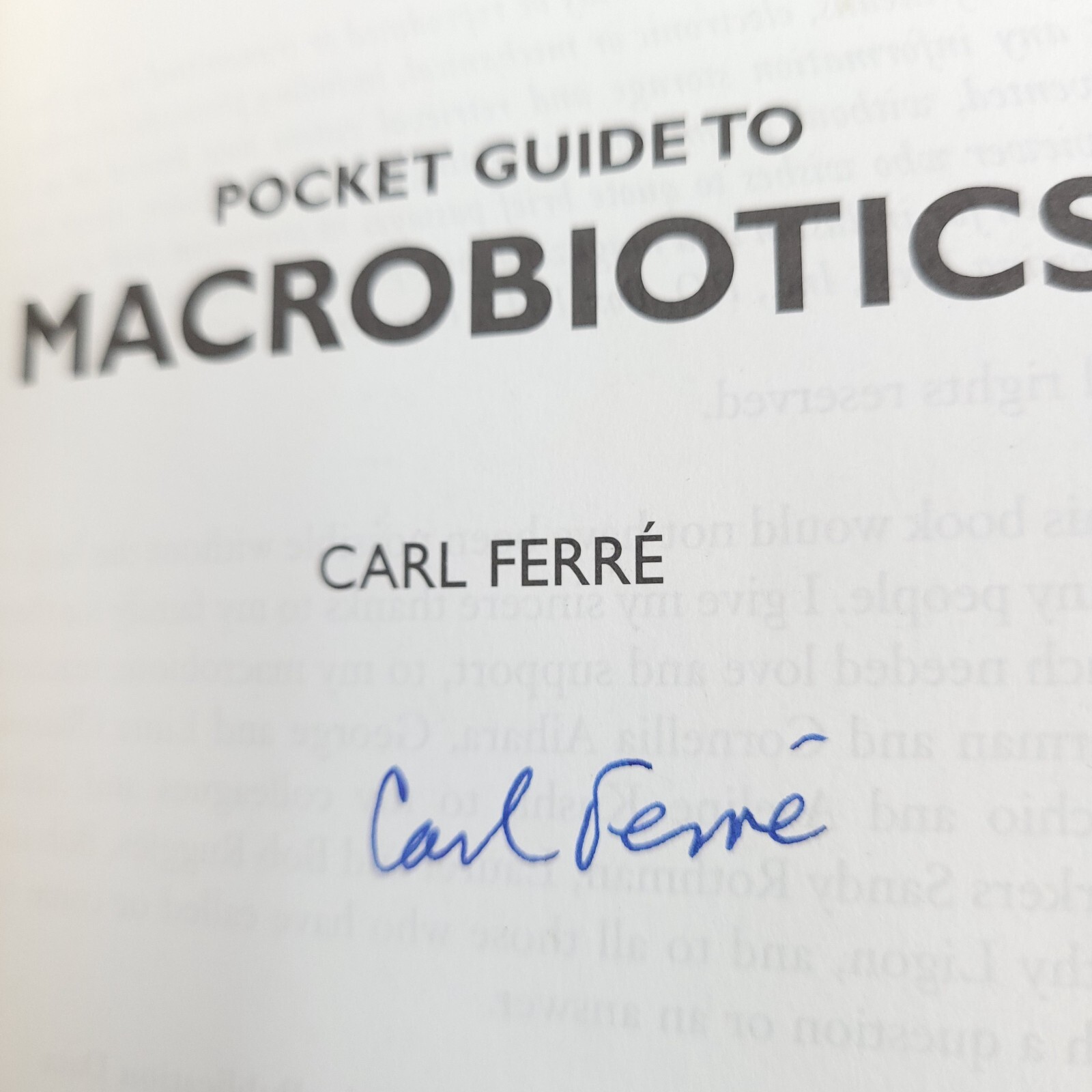 Pocket Guide to Macrobiotics Signed 1997 Softcover Ferre Ohsawa