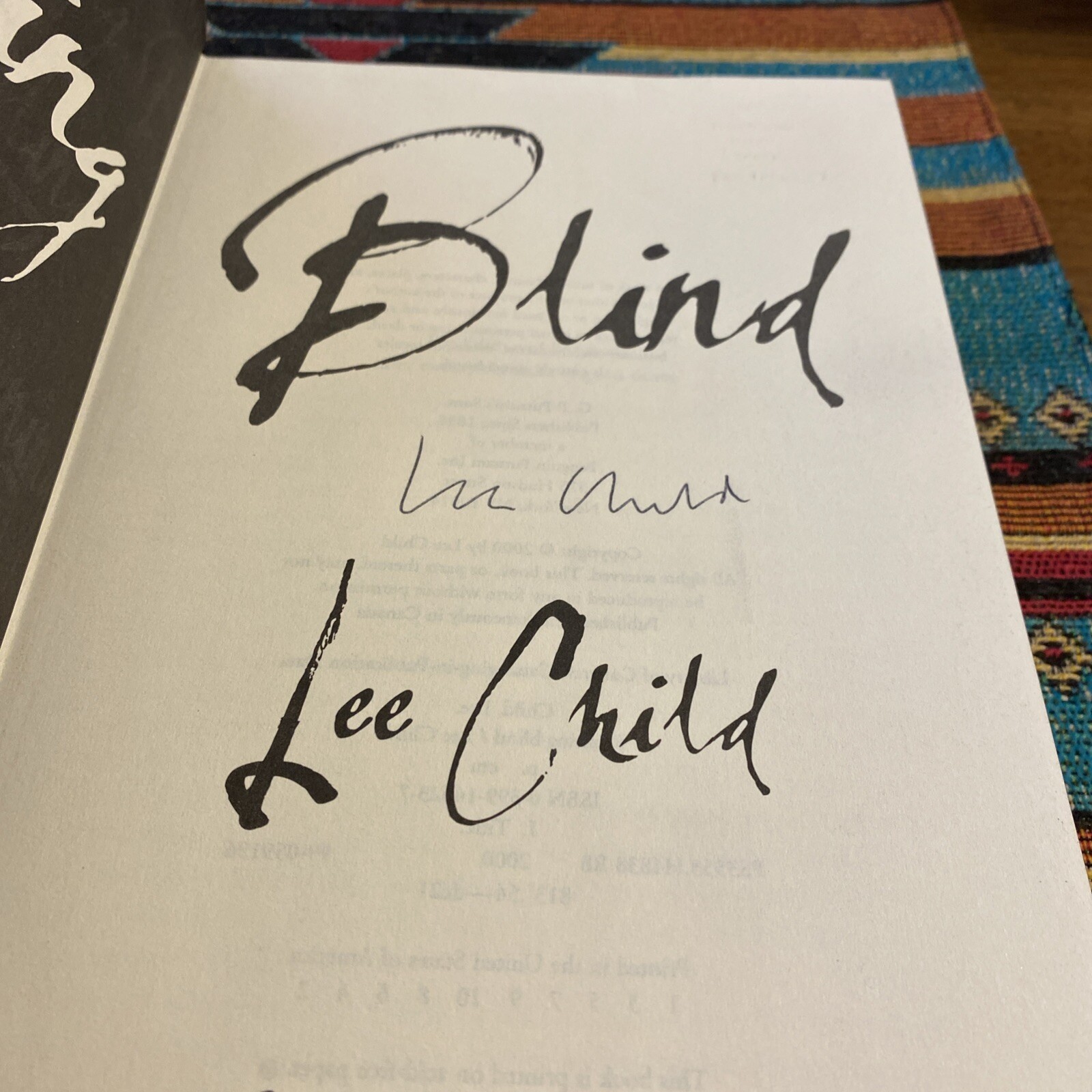 SIGNED Lee Child / Running Blind 1st Edition First Printing HC DJ