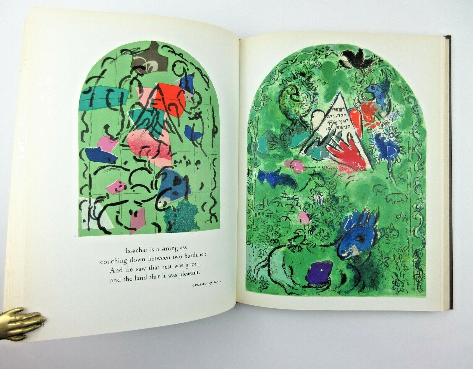 MARC CHAGALL The Jerusalem Windows Jean Leymarie – George Braziller w/ 2 LITHOS