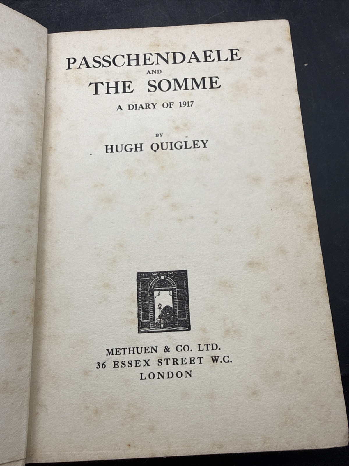 Passchendaele and the Somme A Diary of 1917 (Hugh Quigley 1928 12th Royal Scots