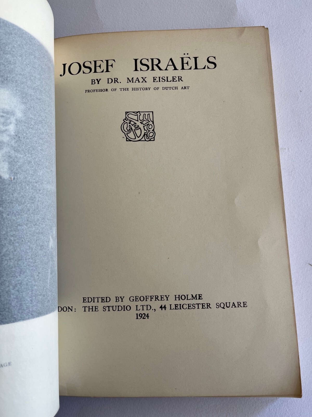 JOSEF ISRAELS by Dr. Max Eisler / Studio, Ltd. 1924, London, art