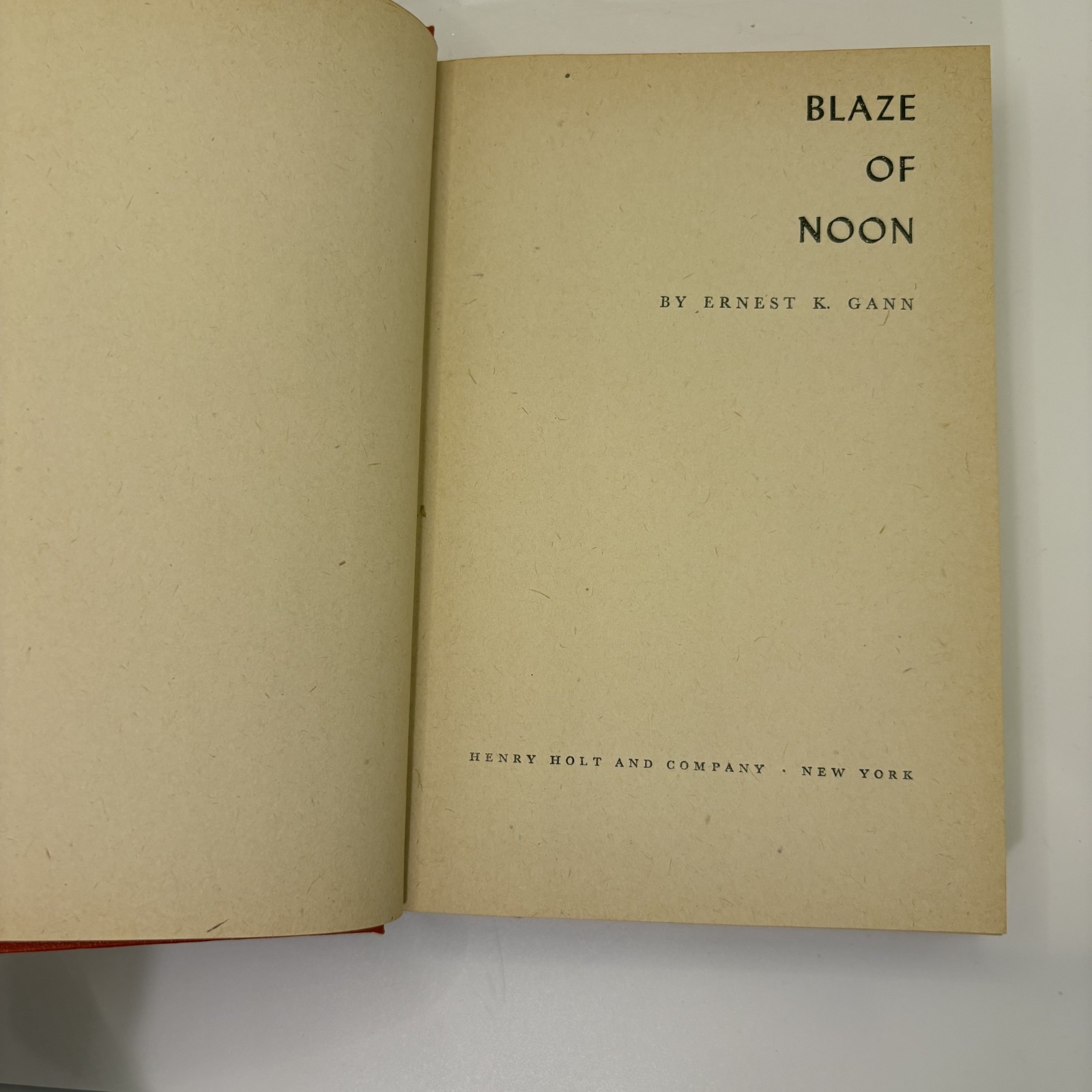 Vintage 1946 Blaze of Noon Earnest K. Gann Red Hardcover Henry Holt & Co. NY USA
